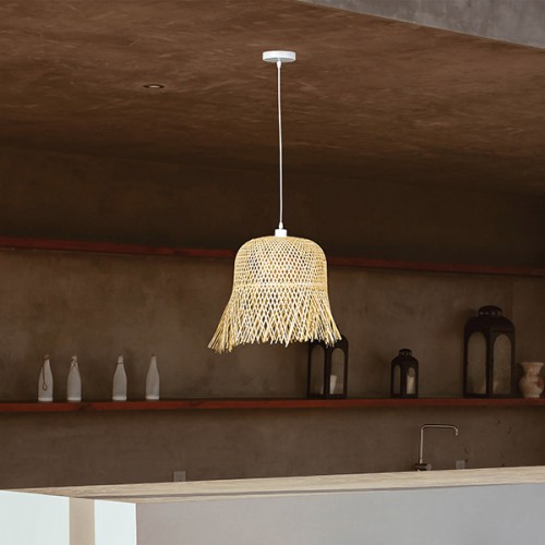 ARTE ILLUMINA ΦΩΤΙΣΤΙΚΟ ΚΡΕΜΑΣΤΟ ΜΟΝΟΦΩΤΟ Ε27 MAX 60W D400XH430 BAMBOO - EUROLAMP