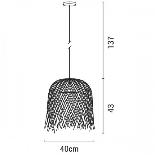 ARTE ILLUMINA ΦΩΤΙΣΤΙΚΟ ΚΡΕΜΑΣΤΟ ΜΟΝΟΦΩΤΟ Ε27 MAX 60W D400XH430 BAMBOO - EUROLAMP