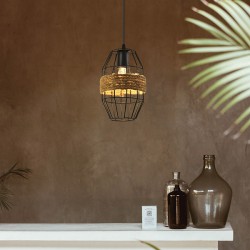 ΦΩΤΙΣΤΙΚΟ ΚΡΕΜΑΣΤΟ ΜΟΝΟΦΩΤΟ Ε27 ΣΧΟΙΝΙ & ΜΕΤΑΛΛΟ - Eurolamp