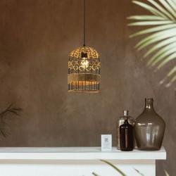 ΦΩΤΙΣΤΙΚΟ ΚΡΕΜΑΣΤΟ ΜΟΝΟΦΩΤΟ Ε27 ΣΧΟΙΝΙ & ΜΕΤΑΛΛΟ - Eurolamp