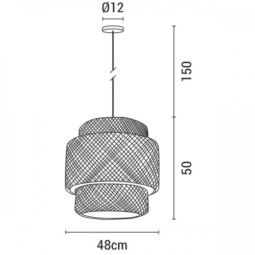 ARTE ILLUMINA ΦΩΤΙΣΤΙΚΟ ΚΡΕΜΑΣΤΟ ΜΟΝΟΦΩΤΟ Ε27 MAX 60W Ø480X500 BAMBOO - EUROLAMP