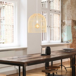 ARTE ILLUMINA ΦΩΤΙΣΤΙΚΟ ΚΡΕΜΑΣΤΟ ΜΟΝΟΦΩΤΟ Ε27 MAX 60W D500X500 RATTAN - EUROLAMP