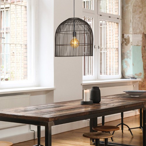 ARTE ILLUMINA ΦΩΤΙΣΤΙΚΟ ΚΡΕΜΑΣΤΟ ΜΟΝΟΦΩΤΟ Ε27 MAX 60W D500X500 RATTAN - EUROLAMP