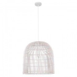 ARTE ILLUMINA ΦΩΤΙΣΤΙΚΟ ΚΡΕΜΑΣΤΟ ΜΟΝΟΦΩΤΟ Ε27 MAX 60W D500X500 RATTAN ΛΕΥΚΟ - EUROLAMP