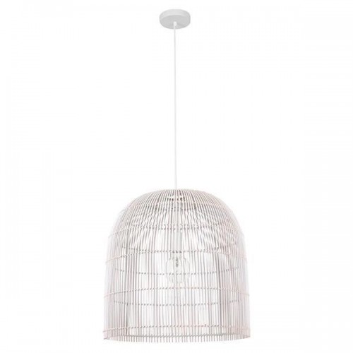 ARTE ILLUMINA ΦΩΤΙΣΤΙΚΟ ΚΡΕΜΑΣΤΟ ΜΟΝΟΦΩΤΟ Ε27 MAX 60W D500X500 RATTAN ΛΕΥΚΟ - EUROLAMP