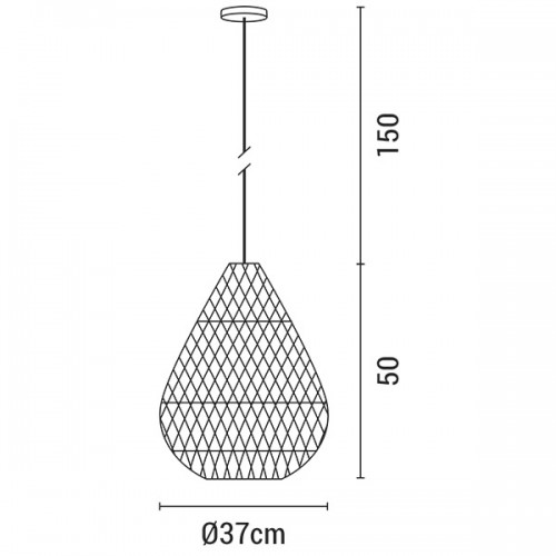 ARTE ILLUMINA ΦΩΤΙΣΤΙΚΟ ΚΡΕΜΑΣΤΟ ΜΟΝΟΦΩΤΟ Ε27 Φ40 MAX 60W RATTAN ΛΕΥΚΟ - EUROLAMP