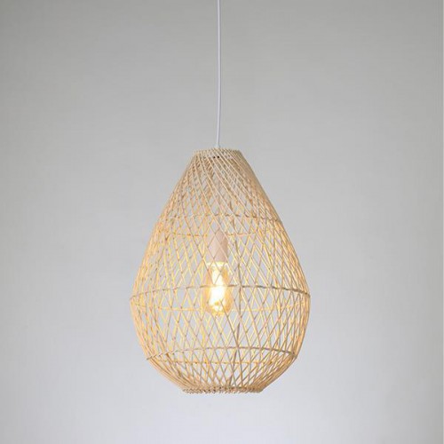 ARTE ILLUMINA ΦΩΤΙΣΤΙΚΟ ΚΡΕΜΑΣΤΟ ΜΟΝΟΦΩΤΟ Ε27 370Χ500MM MAX 60W RATTAN ΦΥΣΙΚΟ ΧΡΩΜΑ - EUROLAMP