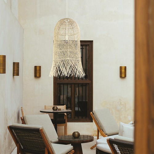 ARTE ILLUMINA ΦΩΤΙΣΤΙΚΟ ΚΡΕΜΑΣΤΟ ΜΟΝΟΦΩΤΟ Ε27 350X800MM MAX 60W RATTAN ΦΥΣΙΚΟ ΧΡΩΜΑ - EUROLAMP