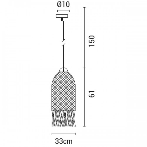 ARTE ILLUMINA ΦΩΤΙΣΤΙΚΟ ΚΡΕΜΑΣΤΟ ΜΟΝΟΦΩΤΟ Ε27 MAX 60W 330X610MM RATTAN ΛΕΥΚΟ - EUROLAMP