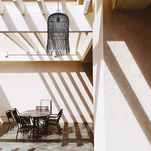 ARTE ILLUMINA ΦΩΤΙΣΤΙΚΟ ΚΡΕΜΑΣΤΟ ΜΟΝΟΦΩΤΟ Ε27 MAX 60W H610*D330MMRATTAN ΜΑΥΡΟ - EUROLAMP