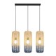 ARTE ILLUMINA ΦΩΤΙΣΤΙΚΟ ΚΡΕΜΑΣΤΟ ΤΡΙΦΩΤΟ Ε27 1000X220MM RATTAN ΑΣΠΡΟ ΓΑΛΑΖΙΟ - Eurolamp