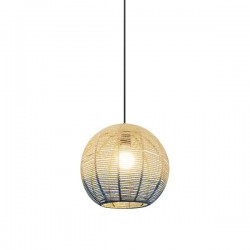 ARTE ILLUMINA ΦΩΤΙΣΤΙΚΟ ΚΡΕΜΑΣΤΟ ΜΟΝΟΦΩΤΟ Ε27 390X360MM RATTAN ΑΣΠΡΟ ΓΑΛΑΖΙΟ - EUROLAMP