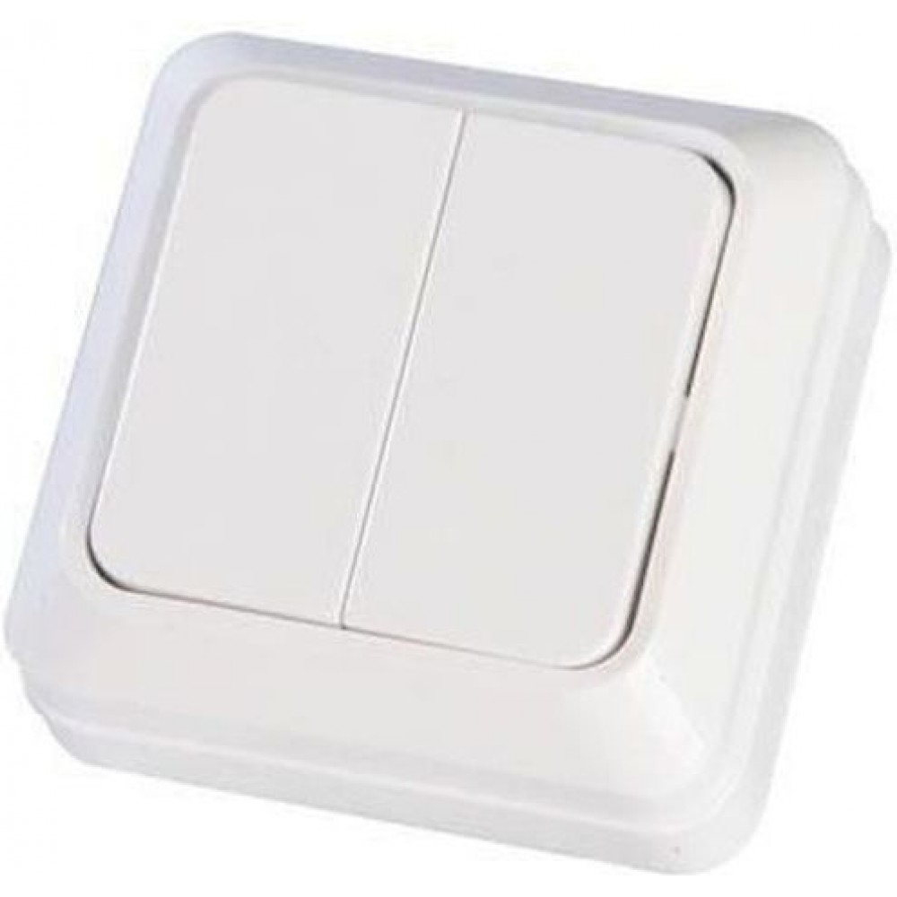 Διακόπτης Εξωτερικός K/R ΜΙΝΙ Λευκός ΙΡ20 - Eurolamp