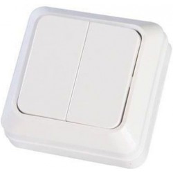 Διακόπτης Εξωτερικός K/R ΜΙΝΙ Λευκός ΙΡ20 - Eurolamp