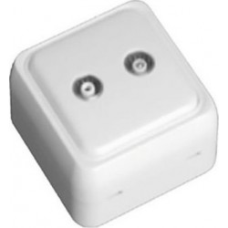 Πρίζα ΜΙΝΙ TV & FM Τερματική Λευκή IP20 - Eurolamp