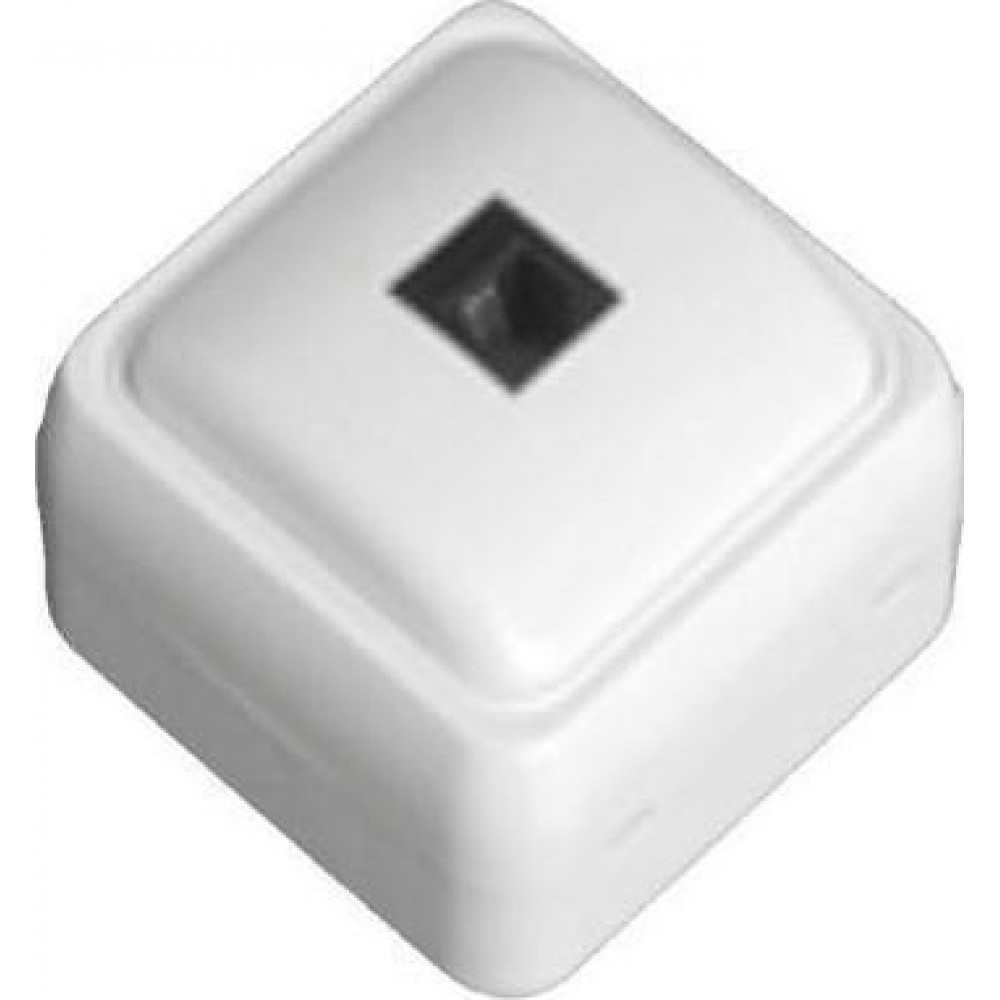 Πρίζα ΜΙΝΙ Τηλεφώνου Μονή RJ11 6P4C Λευκή IP20 - Eurolamp