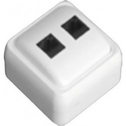 Πρίζα ΜΙΝΙ DATA Διπλή RJ45 8P8C Λευκή IP20 - Eurolamp