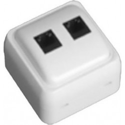 Πρίζα ΜΙΝΙ DATA Διπλή RJ11 & RJ45 Λευκή IP20 - Eurolamp