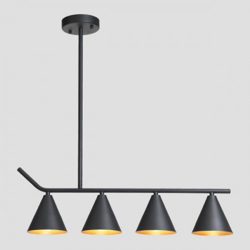 ΦΩΤΙΣΤΙΚΟ ΚΡΕΜΑΣΤΟ 4XΕ27 ΜΑΥΡΟ ΜΑΤ/ΧΡΥΣΟ - Eurolamp