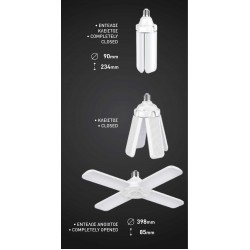 ΛΑΜΠΑ LED SMD FAN 4D 52W E27 185-265V Ουδέτερο Λευκό 4000K EUROLAMP