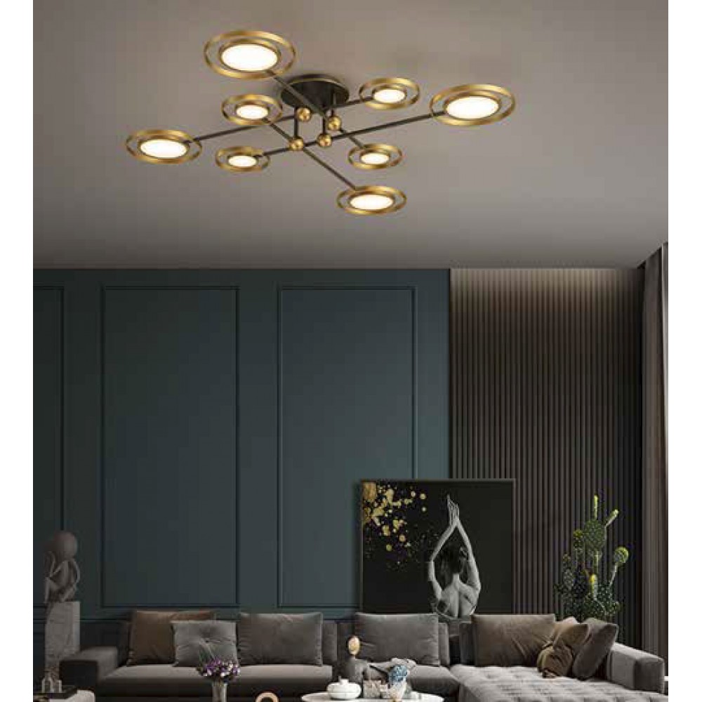 ΦΩΤΙΣΤΙΚΟ ΟΡΟΦΗΣ 6 ΦΩΤΟ LED 61W 3CCT 107X21 ΜΑΥΡΟ/ΧΡΥΣΟ - EUROLAMP