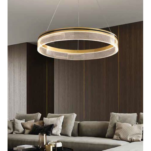 ΦΩΤΙΣΤΙΚΟ ΚΡΕΜΑΣΤΟ ΣΤΡΟΓΓΥΛΟ LED 41W Φ60X7 ΧΡΥΣΟ - EUROLAMP