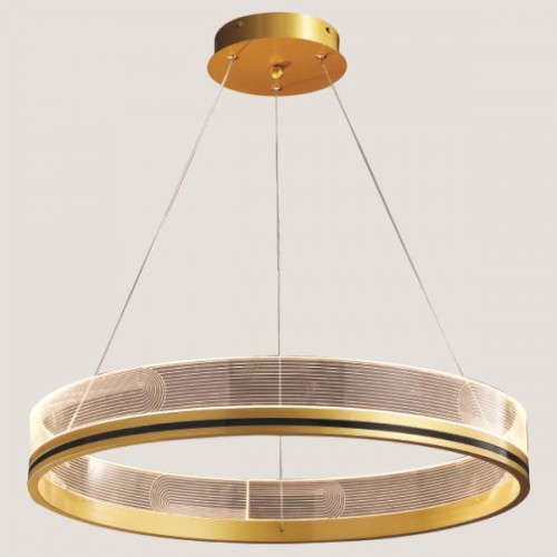 ΦΩΤΙΣΤΙΚΟ ΚΡΕΜΑΣΤΟ ΣΤΡΟΓΓΥΛΟ LED 41W Φ60X7 ΧΡΥΣΟ - EUROLAMP