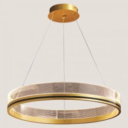 ΦΩΤΙΣΤΙΚΟ ΚΡΕΜΑΣΤΟ ΣΤΡΟΓΓΥΛΟ LED 55W Φ80X7 ΧΡΥΣΟ - EUROLAMP