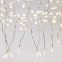 360 LED Κουρτίνα Με Επέκταση Με Διάφανο Καλώδιο Με Εναλλαγή Χρωμάτων Θερμό Λευκό Και Λευκό - 200x200cm IP44 Magic Christmas