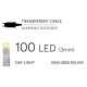 100 LED Σε Σειρά Με Επέκταση Και Διάφανο Καλώδιο Αδιάβροχα IP44 Daylight 2500-2800K Magic Christmas