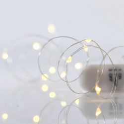 Fairy Lights 12 Led Σε Σειρά Με Μπαταρία - Ασημί Χαλκός IP20 Magic Christmas