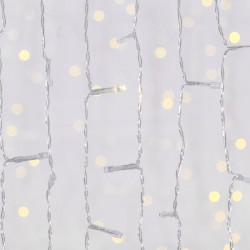 240 LED FLASH Κουρτίνα Με Επέκταση Με Διάφανο Καλώδιο Σε Θερμό Λευκό - 2600K IP44 Magic Christmas