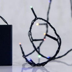 ΣΕΙΡΑ ΜΠΑΤΑΡΙΑΣ, 20 LED, 8 ΠΡΟΓΡΑΜΜΑΤΑ, ΧΡΟΝΟΔΙΑΚΟΠΤΗΣ, ΠΡΑΣΙΝΟ ΚΑΛΩΔΙΟ, ΧΡΩΜΑΤΙΣΤΑ LED,  ΑΝΑ 10cm, IP44