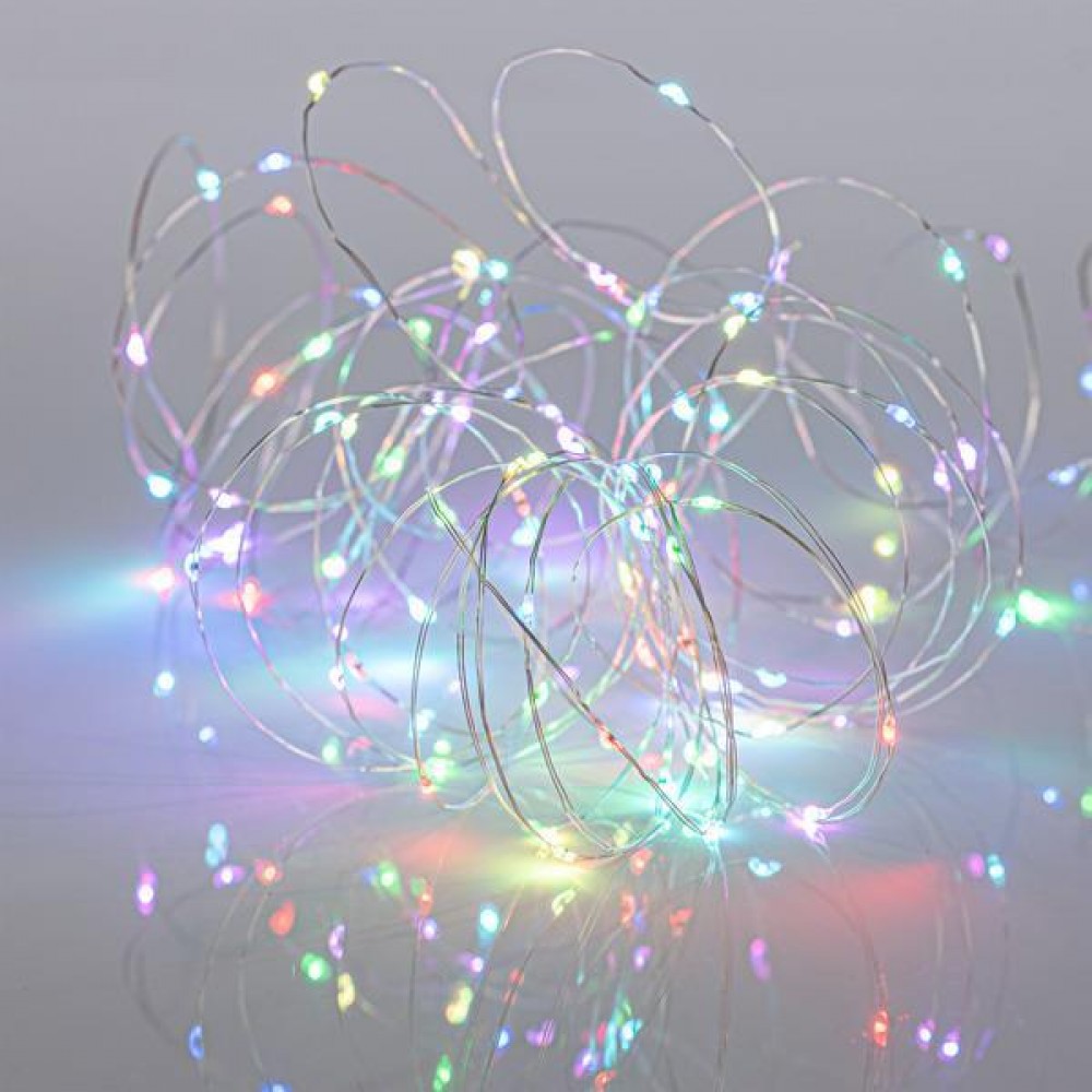 ΣΕΙΡΑ, 100 ΜΙΝΙ LED, 4,5V, ΜΕ ΜΕΤΑΣΧΗΜΑΤΙΣΤΗ ΚΑΙ ΤΗΛΕΧΕΙΡΙΣΤΗΡΙΟ (M/F, ON/OFF, TIMER), ΠΡΟΕΚΤΑΣΗ ΠΑΡΟΧΗΣ 500cm, ΑΣΗΜΙ ΧΑΛΚΟΣ, SYCHRONIZ RGB LED, ANA 10cm, ΙΡ44 Magic Christmass