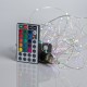 ΣΕΙΡΑ, 100 ΜΙΝΙ LED, 4,5V, ΜΕ ΜΕΤΑΣΧΗΜΑΤΙΣΤΗ ΚΑΙ ΤΗΛΕΧΕΙΡΙΣΤΗΡΙΟ (M/F, ON/OFF, TIMER), ΠΡΟΕΚΤΑΣΗ ΠΑΡΟΧΗΣ 500cm, ΑΣΗΜΙ ΧΑΛΚΟΣ, SYCHRONIZ RGB LED, ANA 10cm, ΙΡ44 Magic Christmass