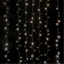 Κουρτίνα 200 LED 2x1m Επεκτεινόμενη Με Πράσινο Καλώδιο Αδιάβροχα IP44 Λευκό 7500K Magic Christmas