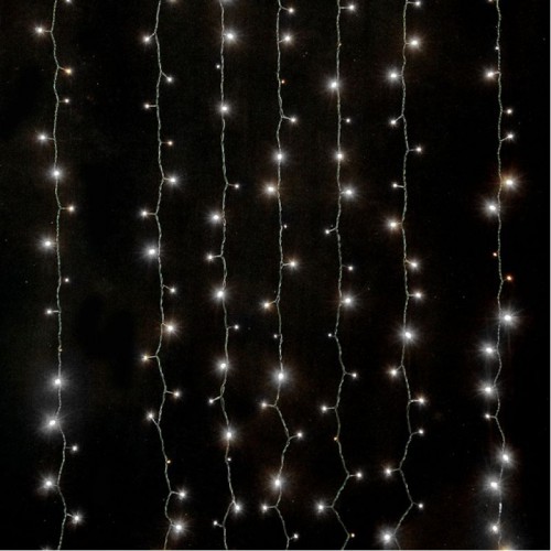 Κουρτίνα 200 LED 2x1m Επεκτεινόμενη Με Πράσινο Καλώδιο Αδιάβροχα IP44 Λευκό 7500K Magic Christmas
