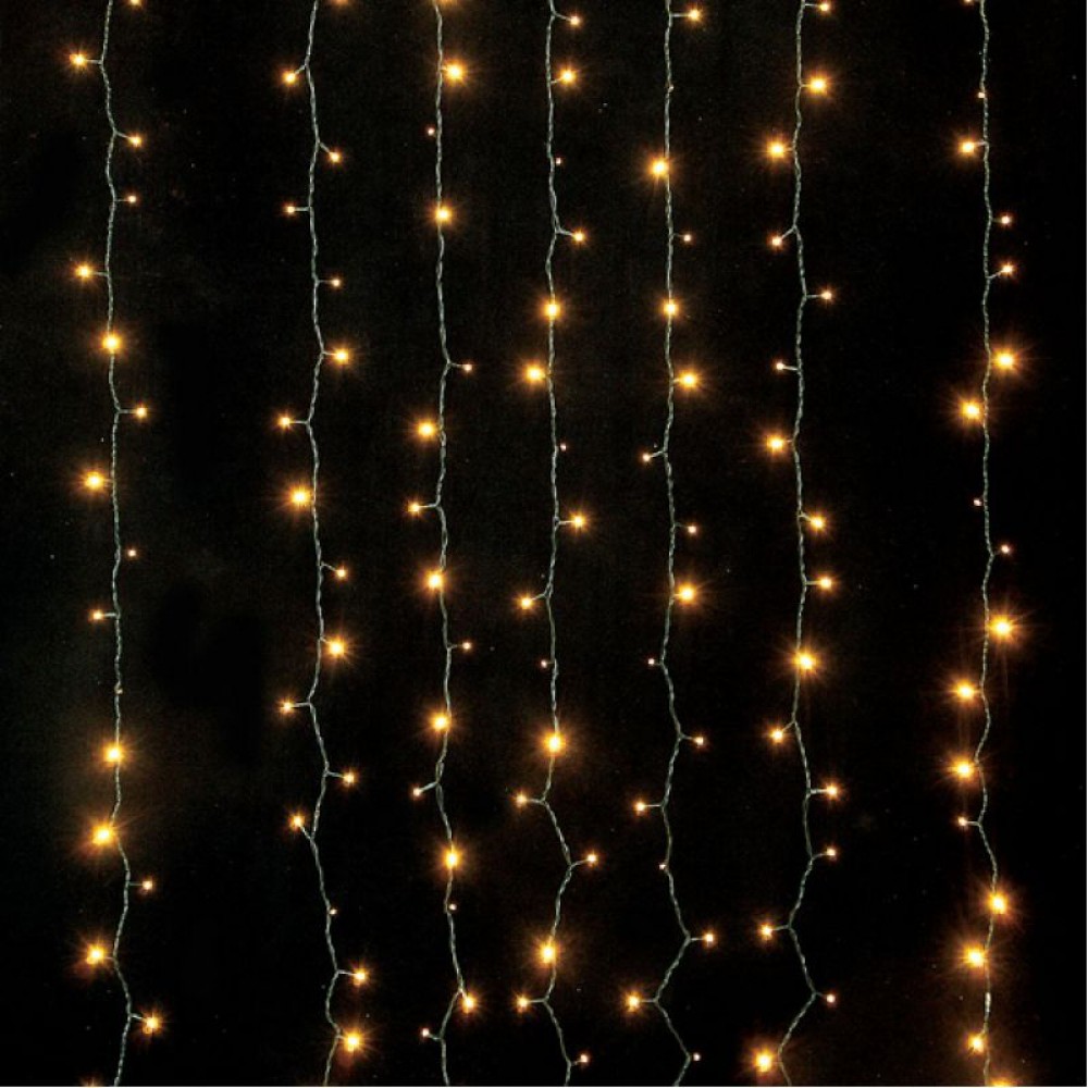 Κουρτίνα 200 LED 2x1m Επεκτεινόμενη Με Πράσινο Καλώδιο Αδιάβροχα IP44 Θερμό Λευκό 2500K Magic Christmas