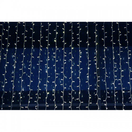 Κουρτίνα 360 LED 2x2m Επεκτεινόμενη Με Διάφανο Καλώδιο Αδιάβροχα IP44 Λευκό 7500K Magic Christmas