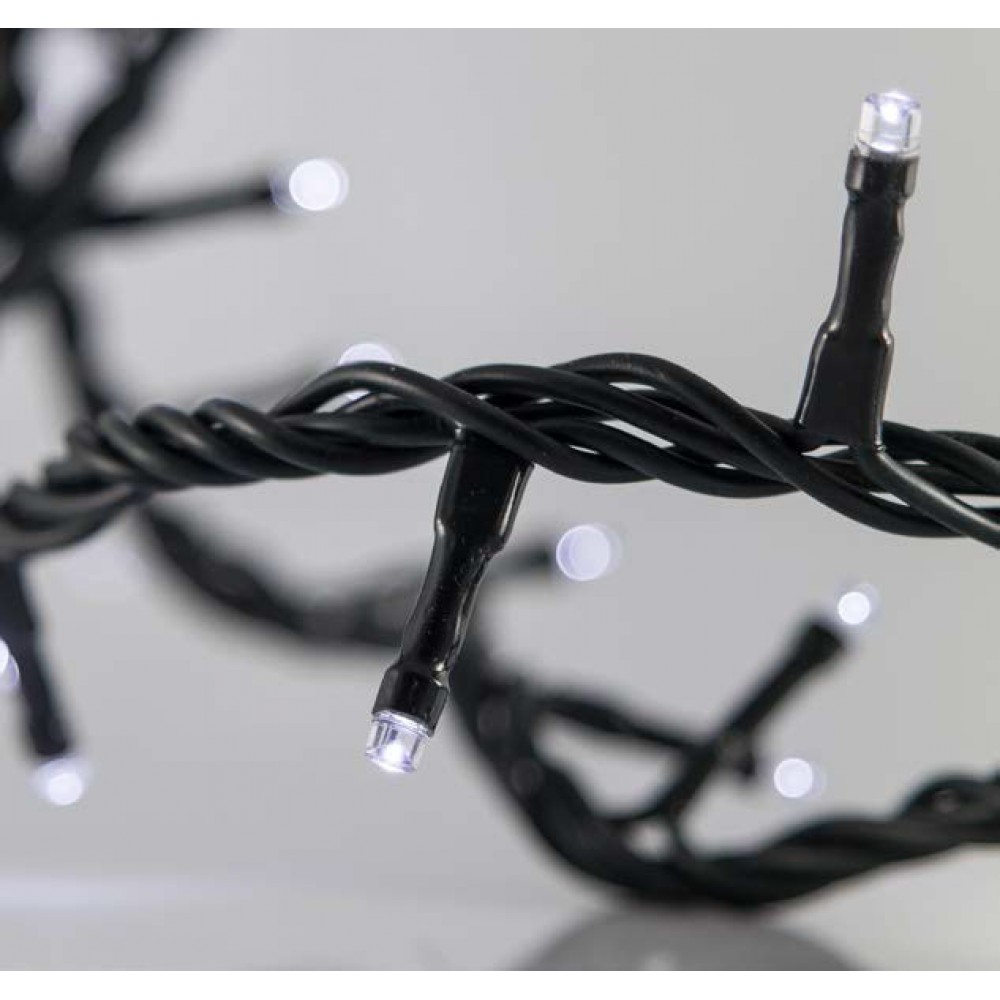 100 LED Σε Σειρά Με Επέκταση Και Πρόγραμμα Και Πράσινο Καλώδιο IP20 Λευκό Magic Christmas