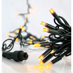 100 LED Σε Σειρά Με Επέκταση Και Καουτσούκ Πράσινο Καλώδιο Αδιάβροχα IP65 - Χάλκινο Λευκό 2100K Magic Christmas