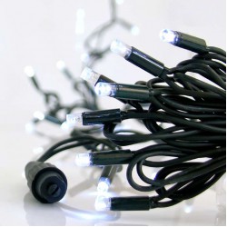 100 LED Σε Σειρά Με Επέκταση Και Πράσινο Καλώδιο Αδιάβροχα IP65 - Λευκό 11000K Magic Christmas