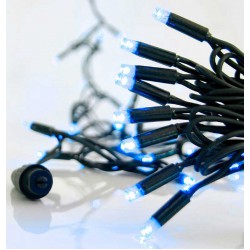 100 LED Σε Σειρά Με Επέκταση Και Πράσινο Καλώδιο Αδιάβροχα IP65 - Μπλε Magic Christmas