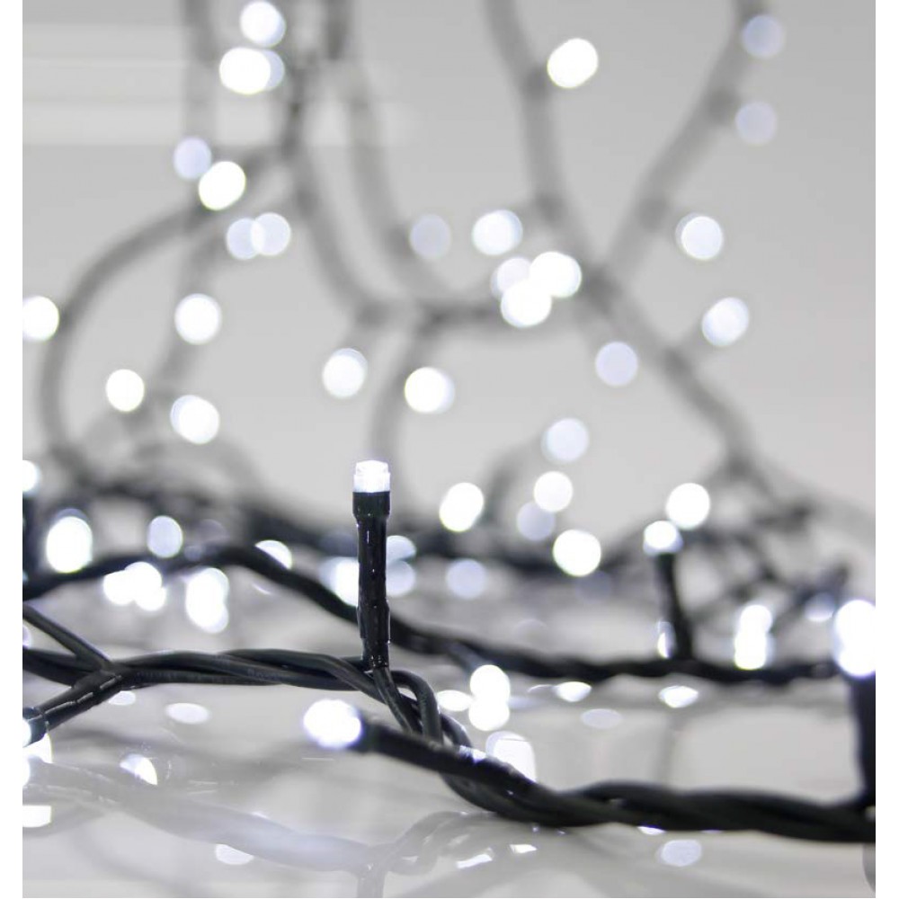 1200 LED Σε Σειρά Σταθερά Με Πράσινο Καλώδιο Αδιάβροχα IP44 Λευκό 7500K Magic Christmas