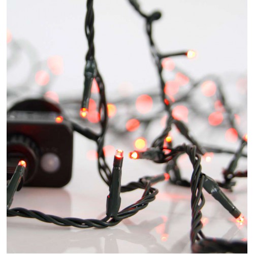 240 LED Σε Σειρά Με Πρόγραμμα Και Πράσινο Καλώδιο Αδιάβροχα IP44 Κόκκινο Magic Christmas