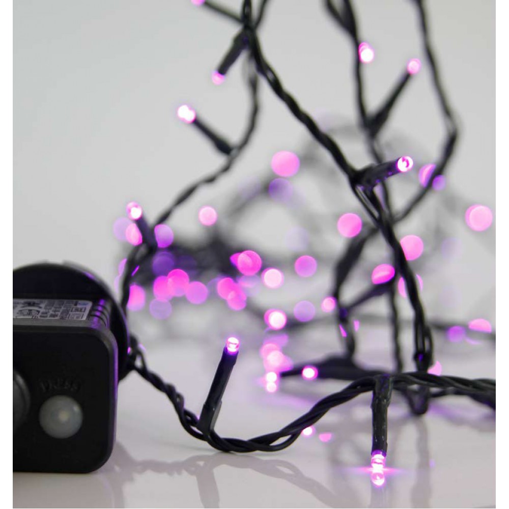 240 LED Σε Σειρά Με Πρόγραμμα Και Πράσινο Καλώδιο Αδιάβροχα IP44 Μωβ Magic Christmas