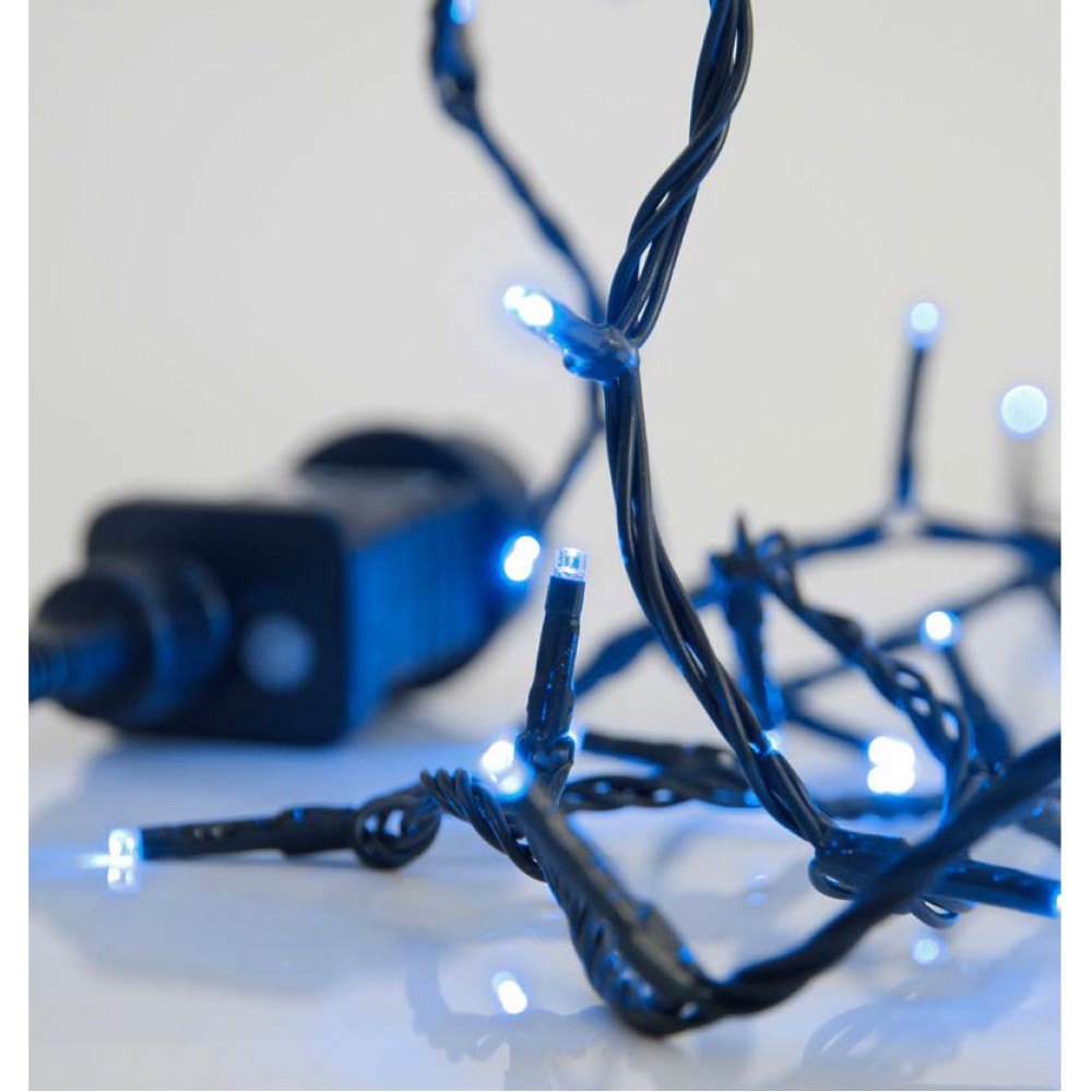 240 LED Σε Σειρά Με Πρόγραμμα Και Πράσινο Καλώδιο Αδιάβροχα IP44 Μπλε Magic Christmas