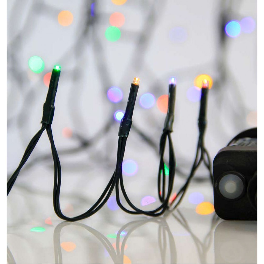 400 LED Σε Σειρά Με Πρόγραμμα Και Πράσινο Καλώδιο Αδιάβροχα IP44 Χρωματιστό Magic Christmas