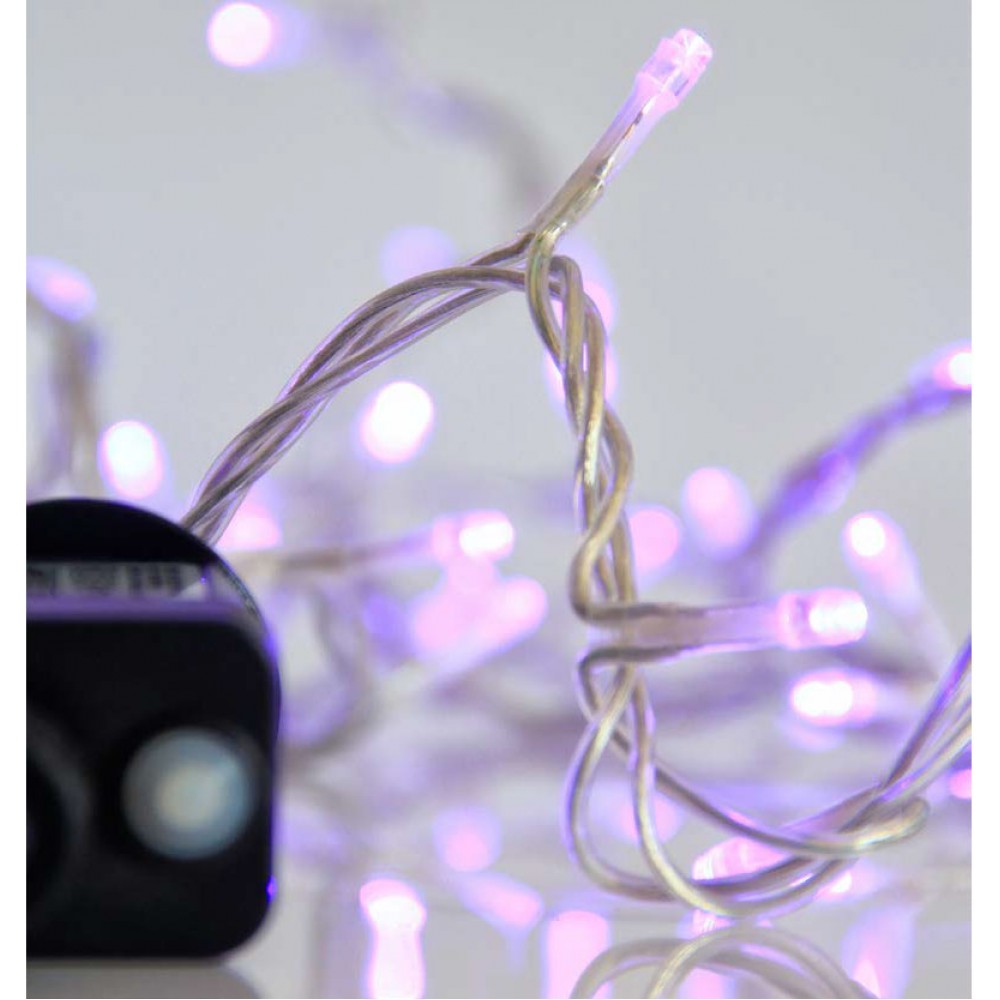 240 LED Σε Σειρά Με Πρόγραμμα Και Διάφανο Καλώδιο Αδιάβροχα IP44 Μωβ Magic Christmas