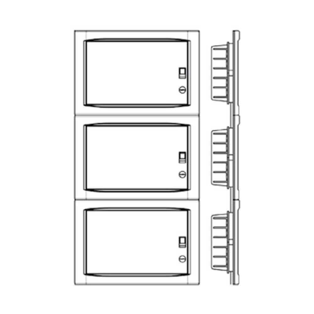Πίνακας Χωνευτός Γυψοσανίδας 3 Σειράς 36 Θέσεων IP65 (990.36.CG) Λευκός - Marlanvil
